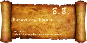 Bukovszky Bence névjegykártya